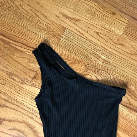 LNA One Shoulder Black Bodysuit NWOT - Picture 2 of 5